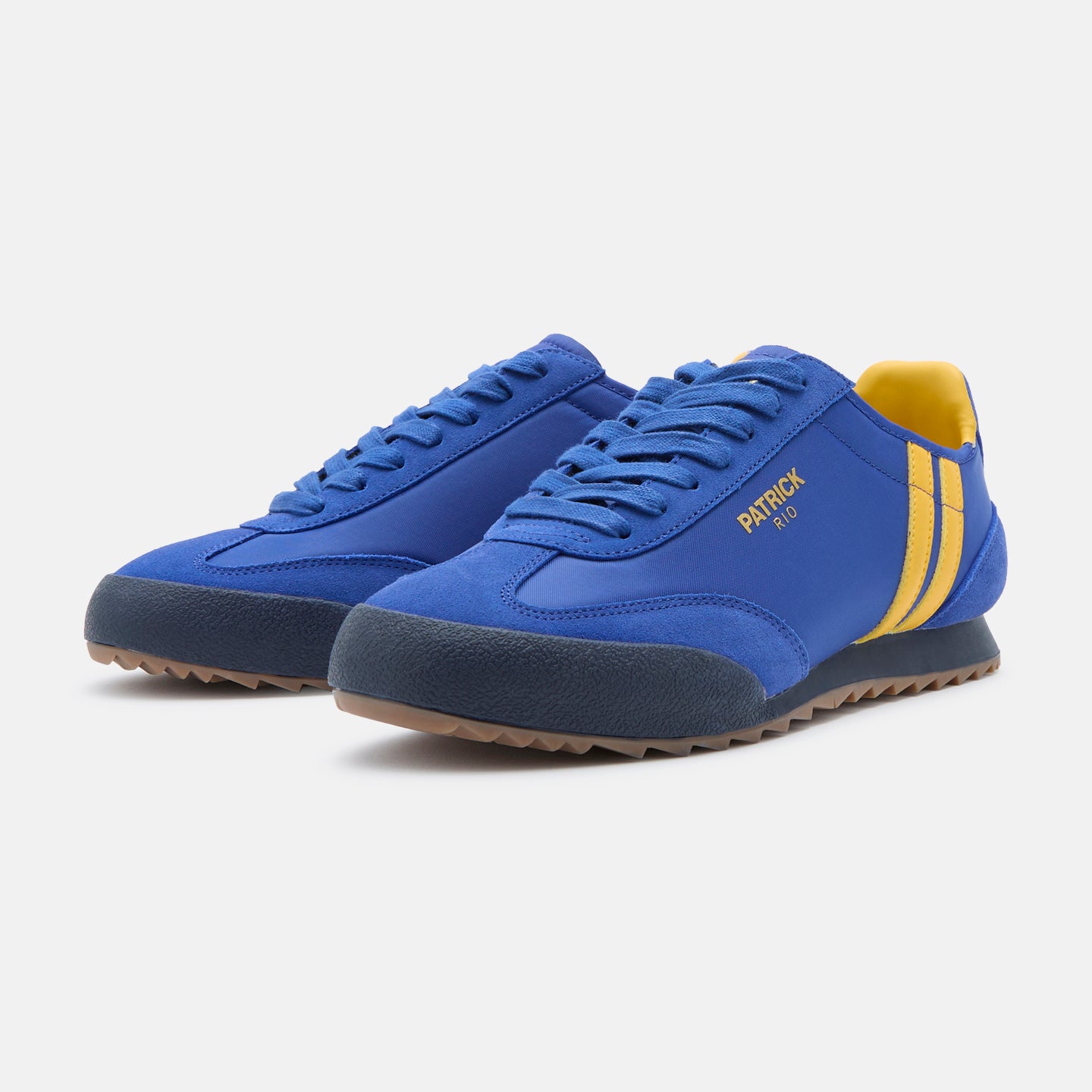 Patrick Rio Suede Trainers Blue/Yellow