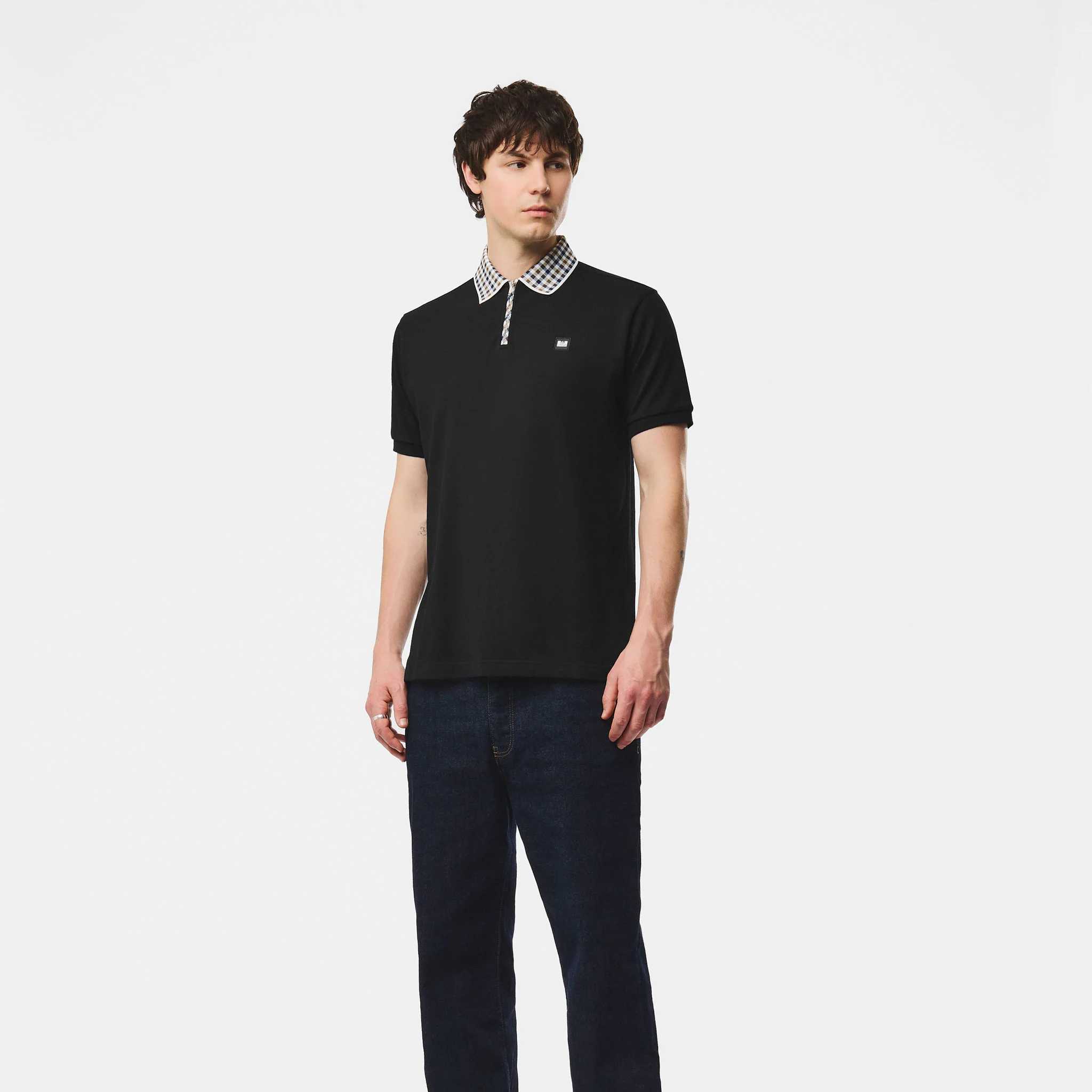Weekend Offender Tipasa Check Polo Shirt Black