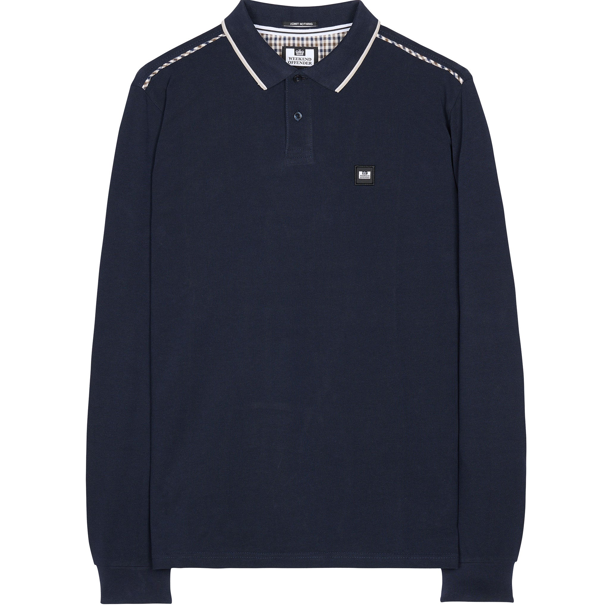 Weekend Offender Carola Check Polo Shirt Navy