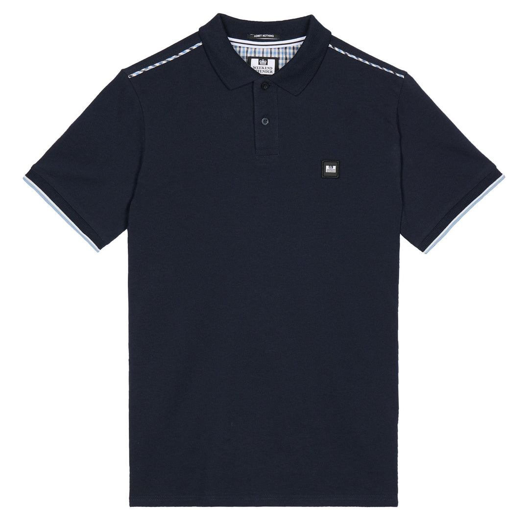 Weekend Offender Sakai Check Polo Shirt Navy