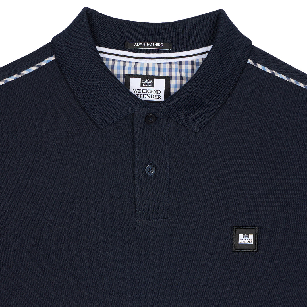 Weekend Offender Sakai Check Polo Shirt Navy