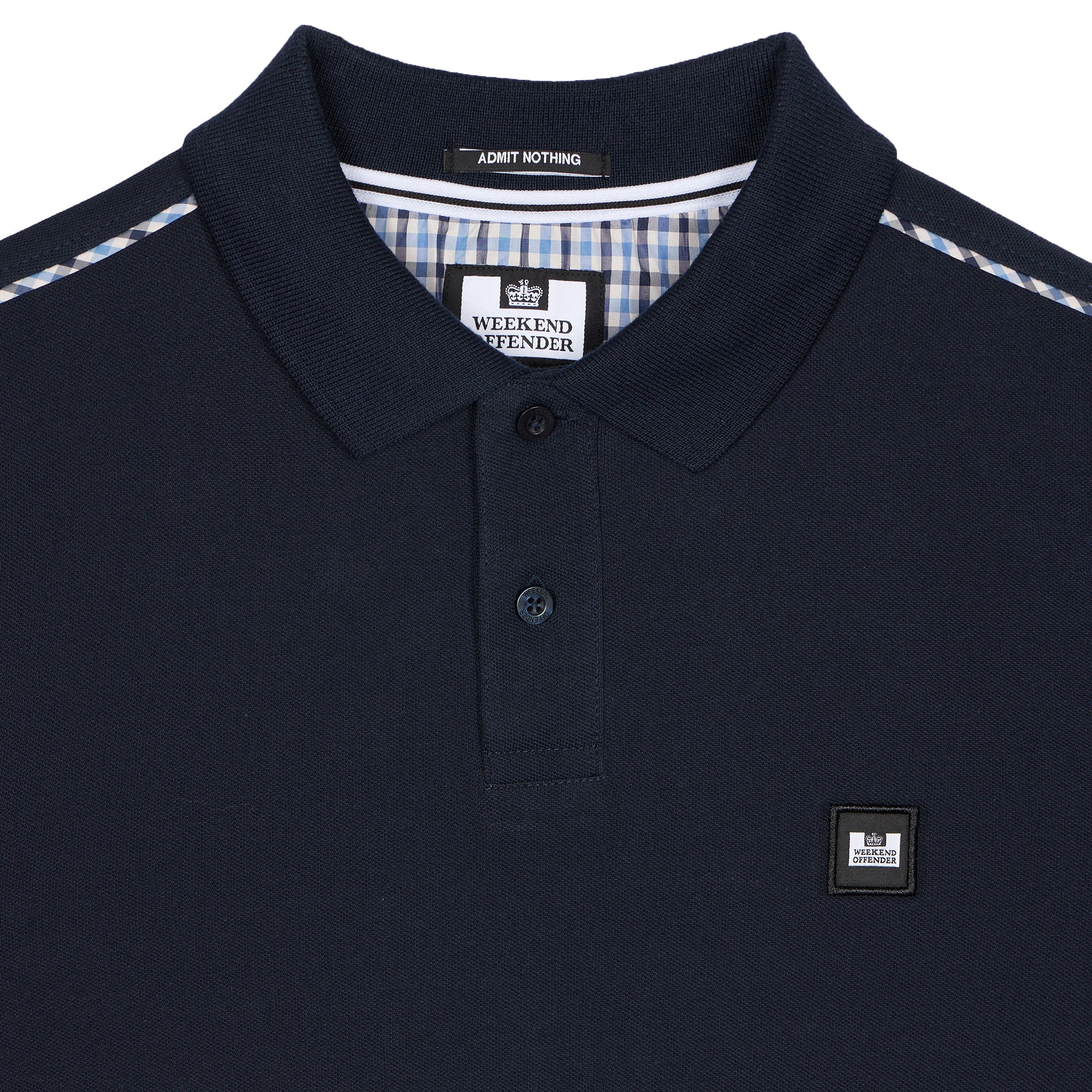 Weekend Offender Sakai Check Polo Shirt Navy