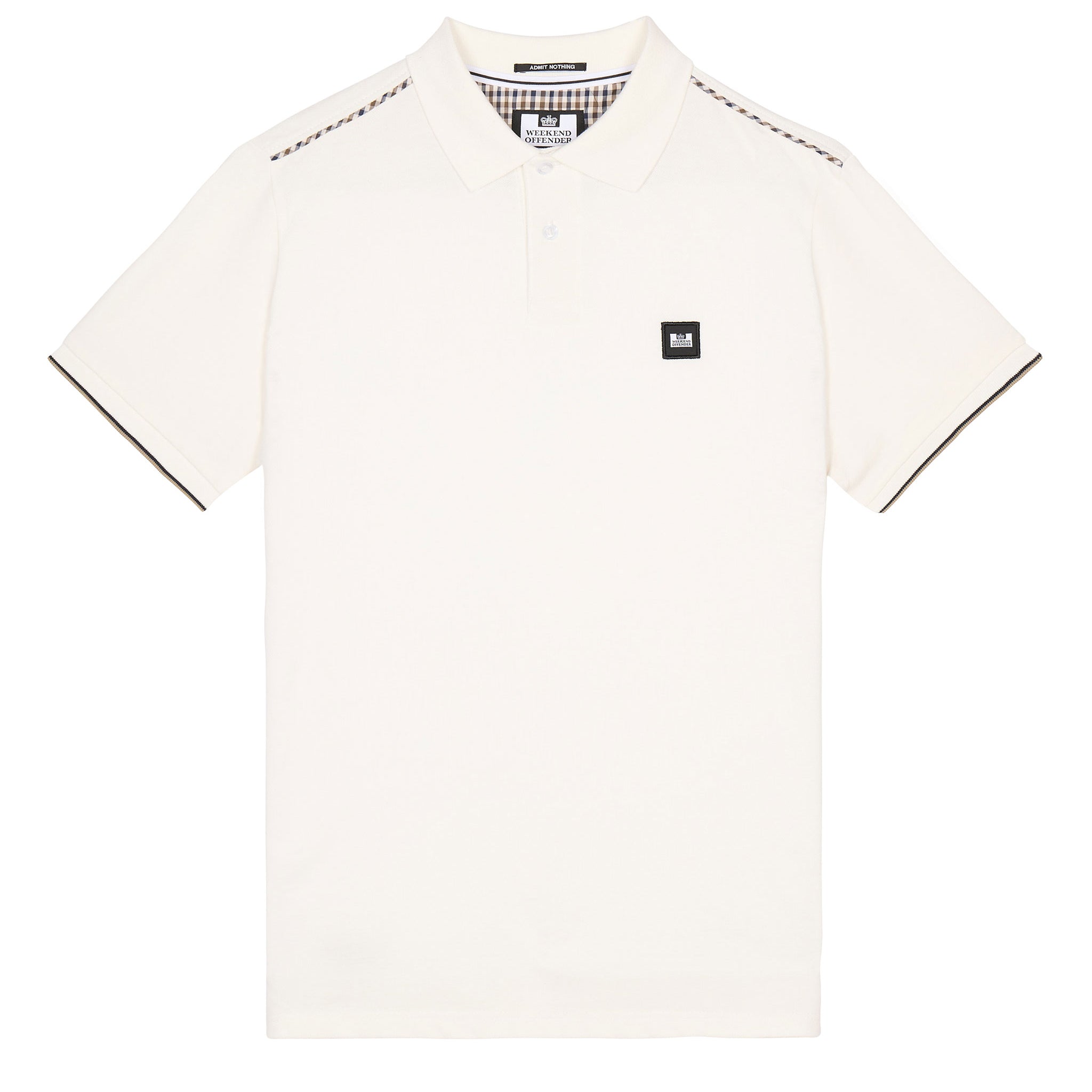 Weekend Offender Sakai Check Polo Shirt Cream