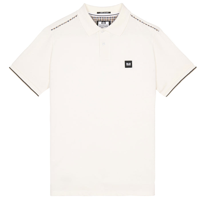 Weekend Offender Sakai Check Polo Shirt Cream