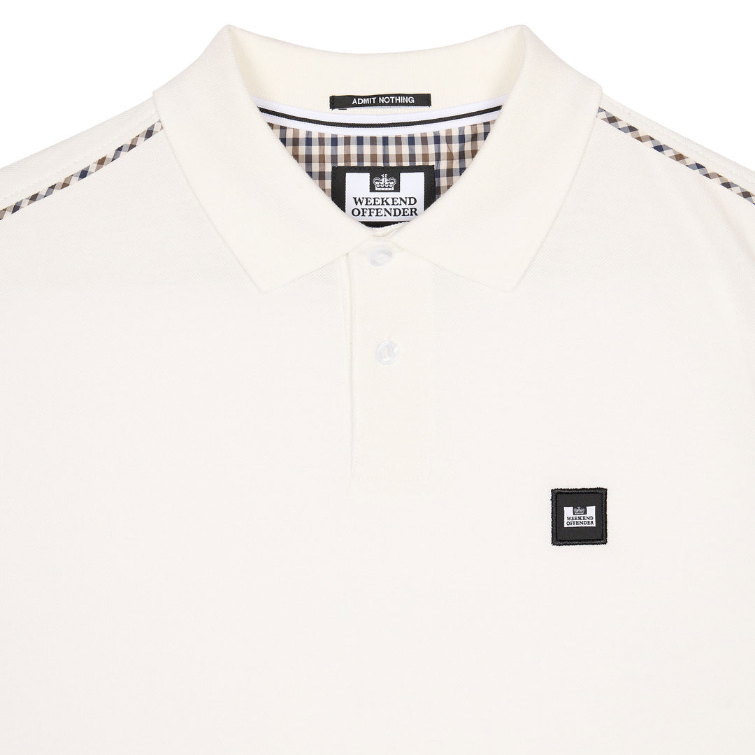 Weekend Offender Sakai Check Polo Shirt Cream