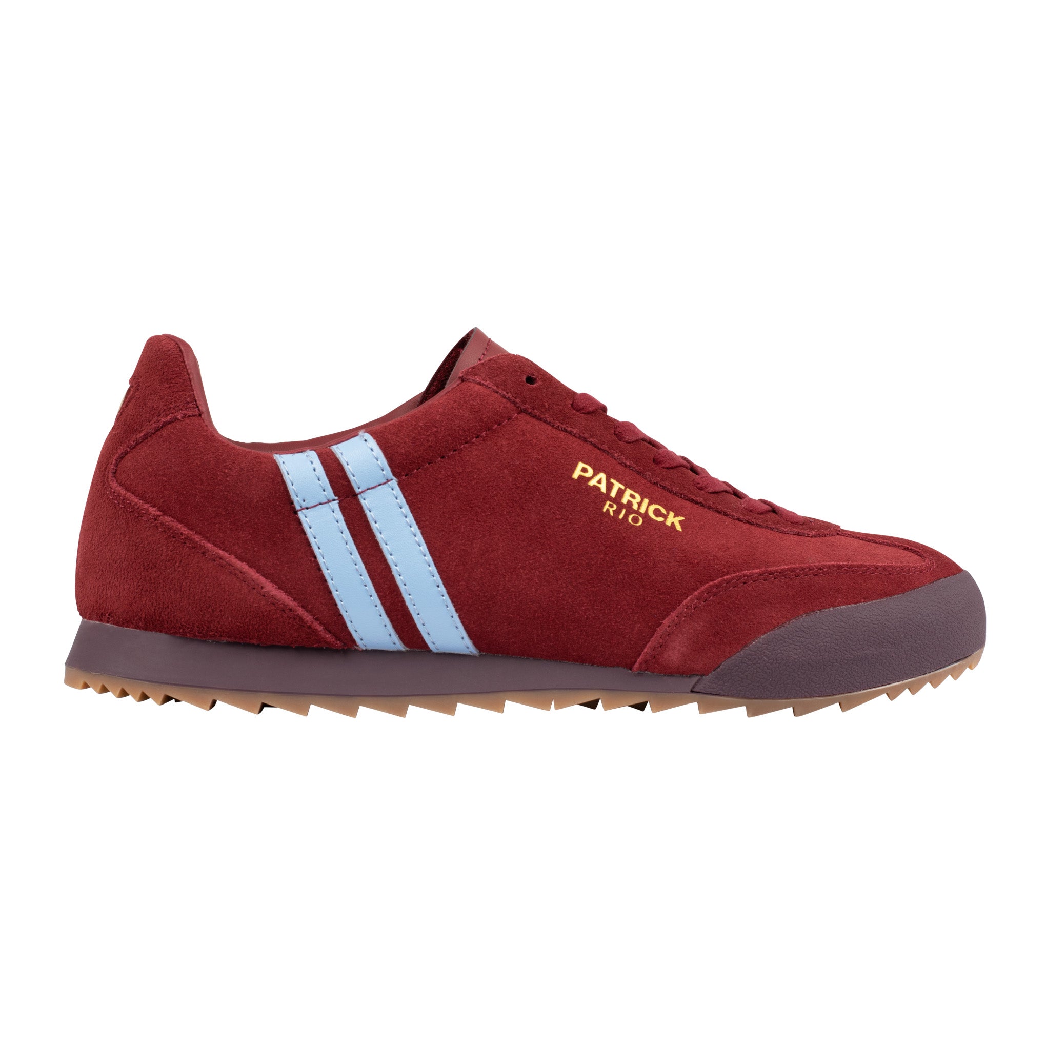Patrick Rio Suede Trainers Claret Blue