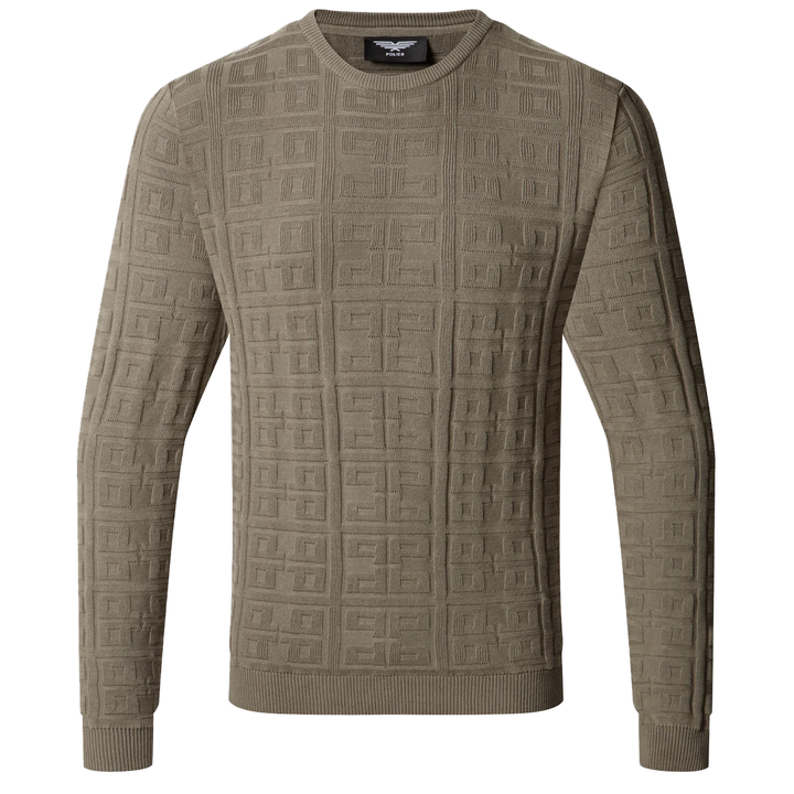 Police Divisa Textured Knit Jumper Olive