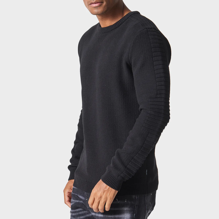 Police Lapis Heavy Knit Jumper Black