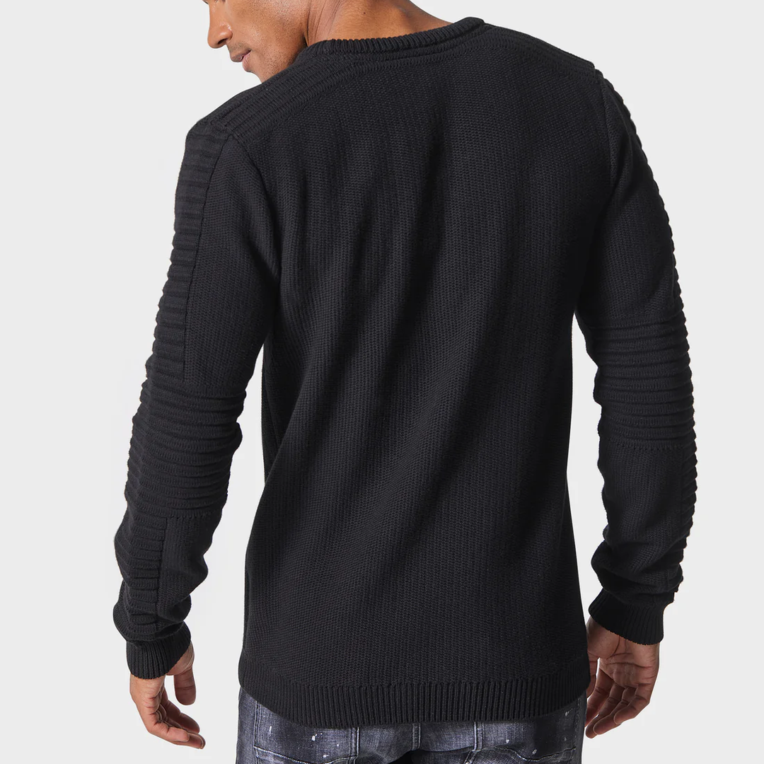 Police Lapis Heavy Knit Jumper Black