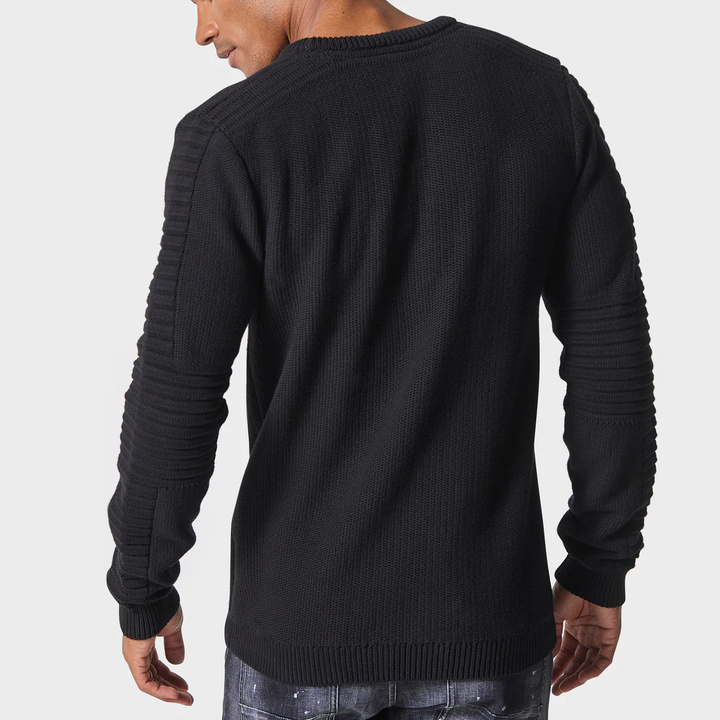 Police Lapis Heavy Knit Jumper Black