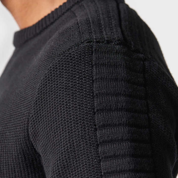 Police Lapis Heavy Knit Jumper Black