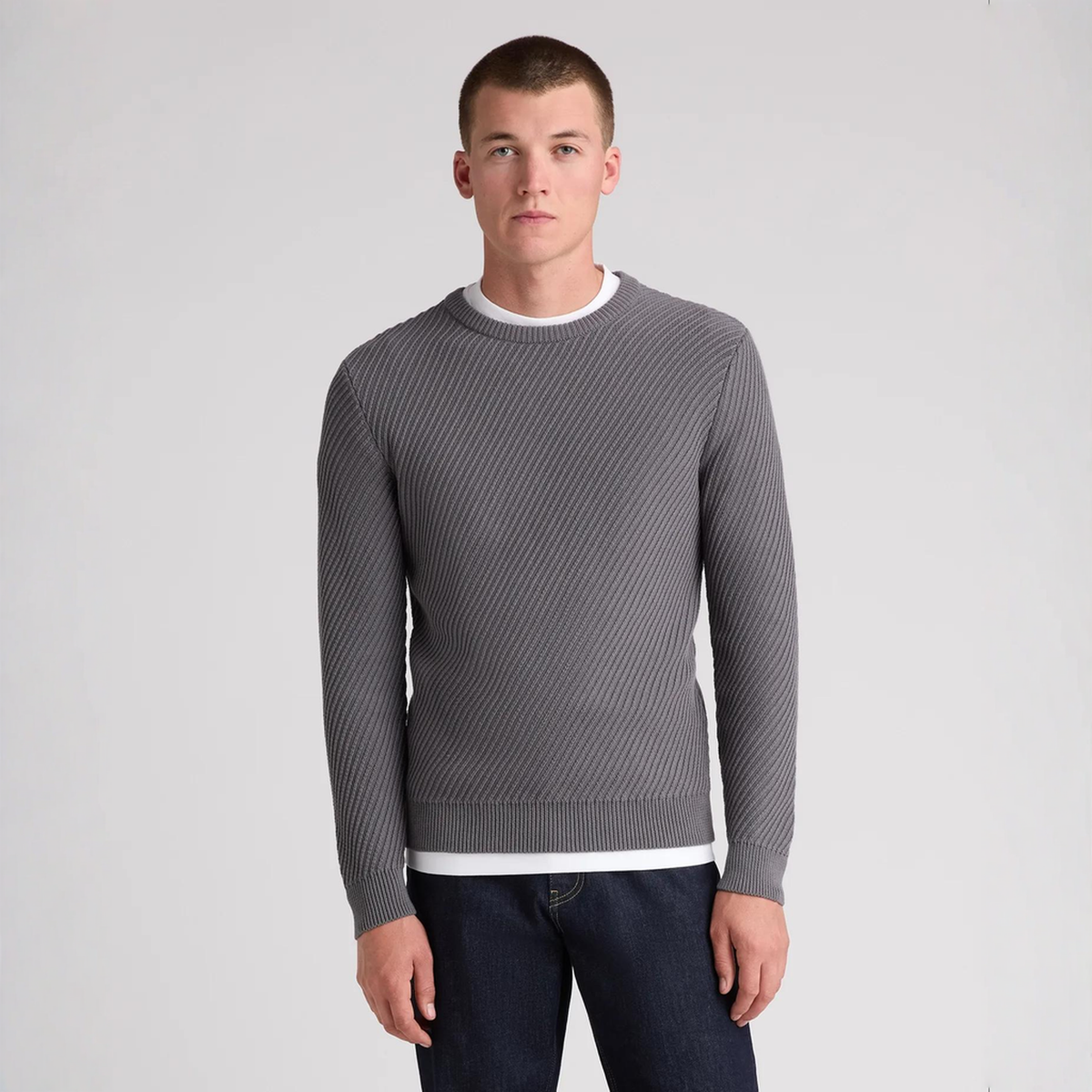 Remus Uomo Pattern Knit Sweater Grey