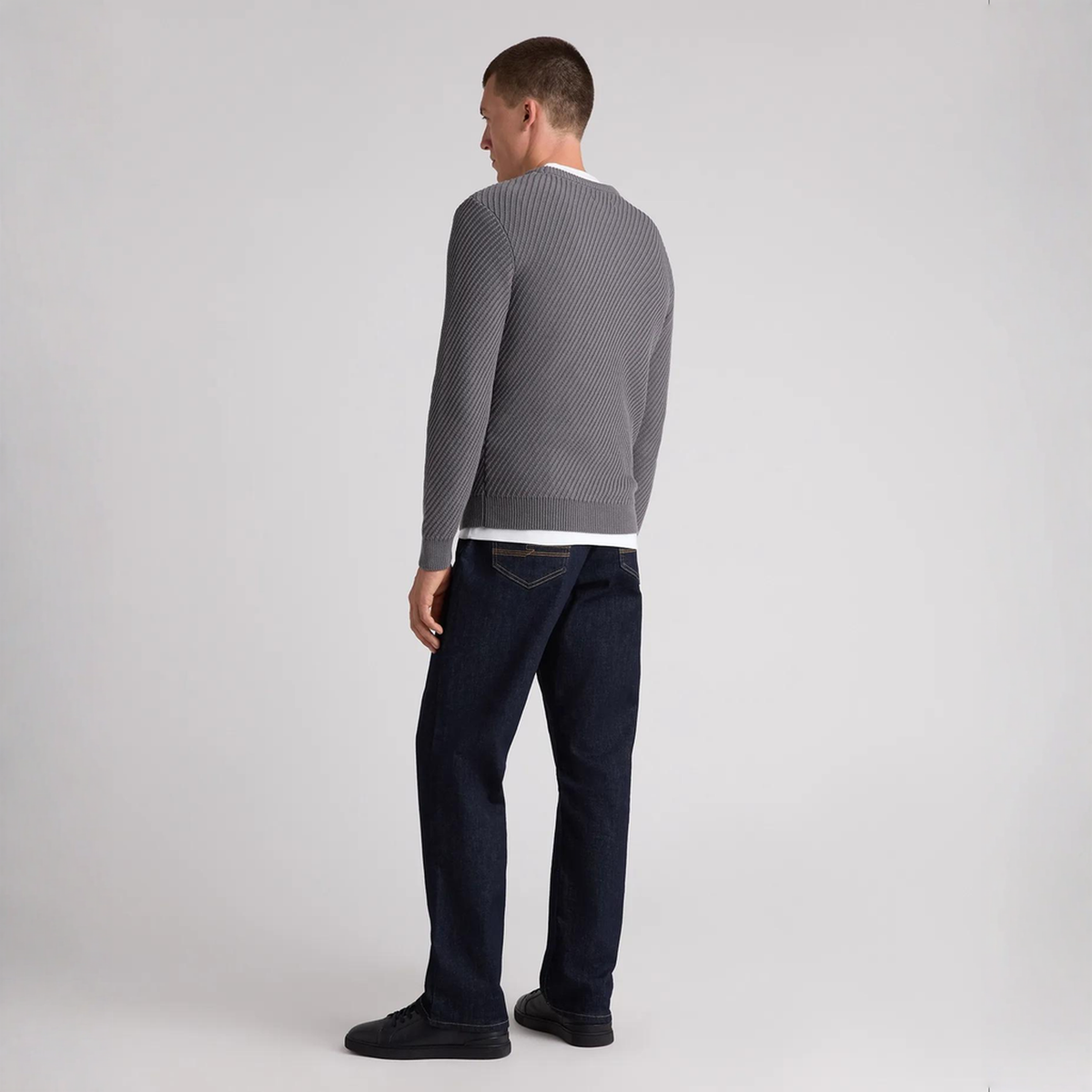Remus Uomo Pattern Knit Sweater Grey