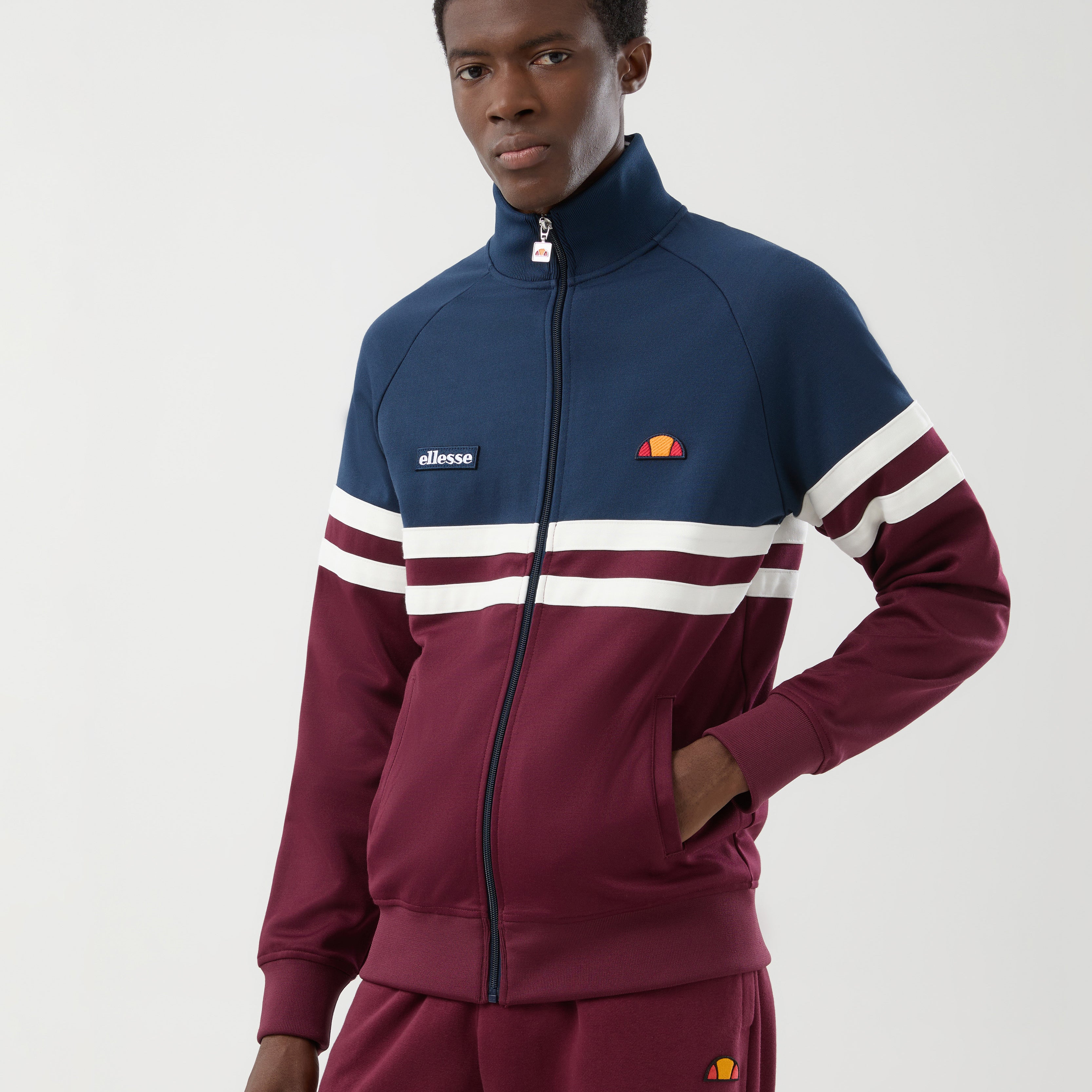 Ellesse Rimini Track Top Burgundy/Navy