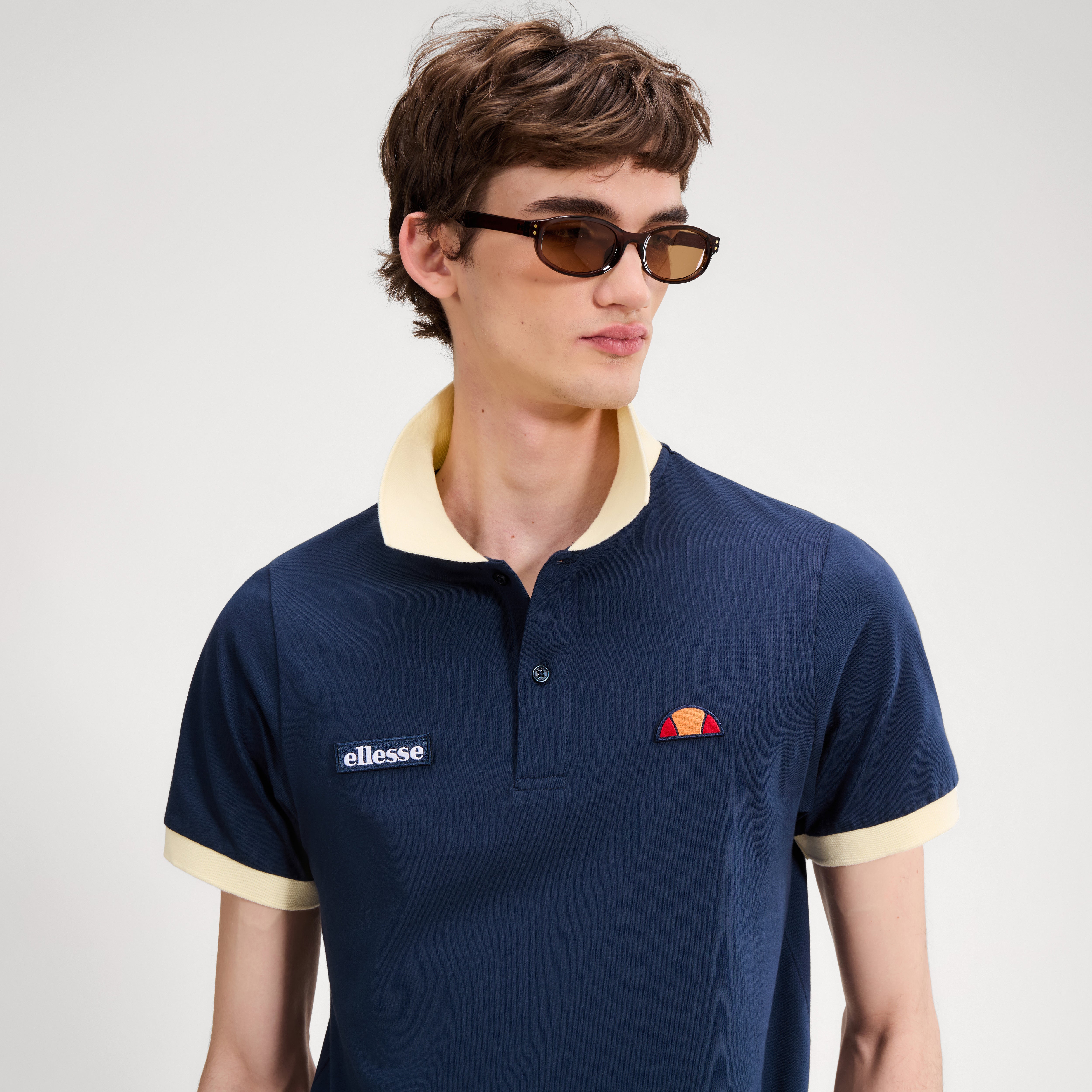 Ellesse Lessepia Polo Shirt Navy/Yellow