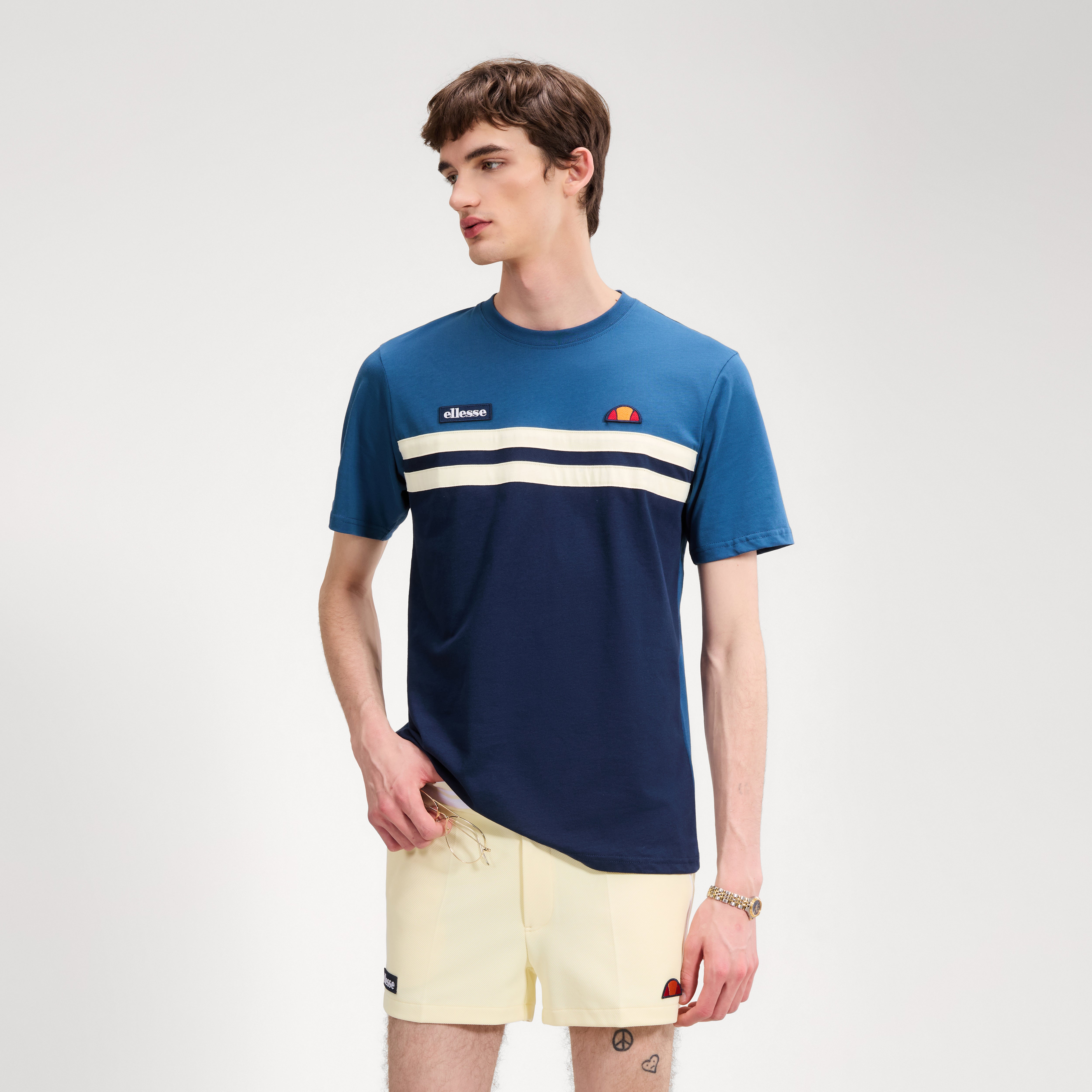 Ellesse Venire T-Shirt Navy/Yellow