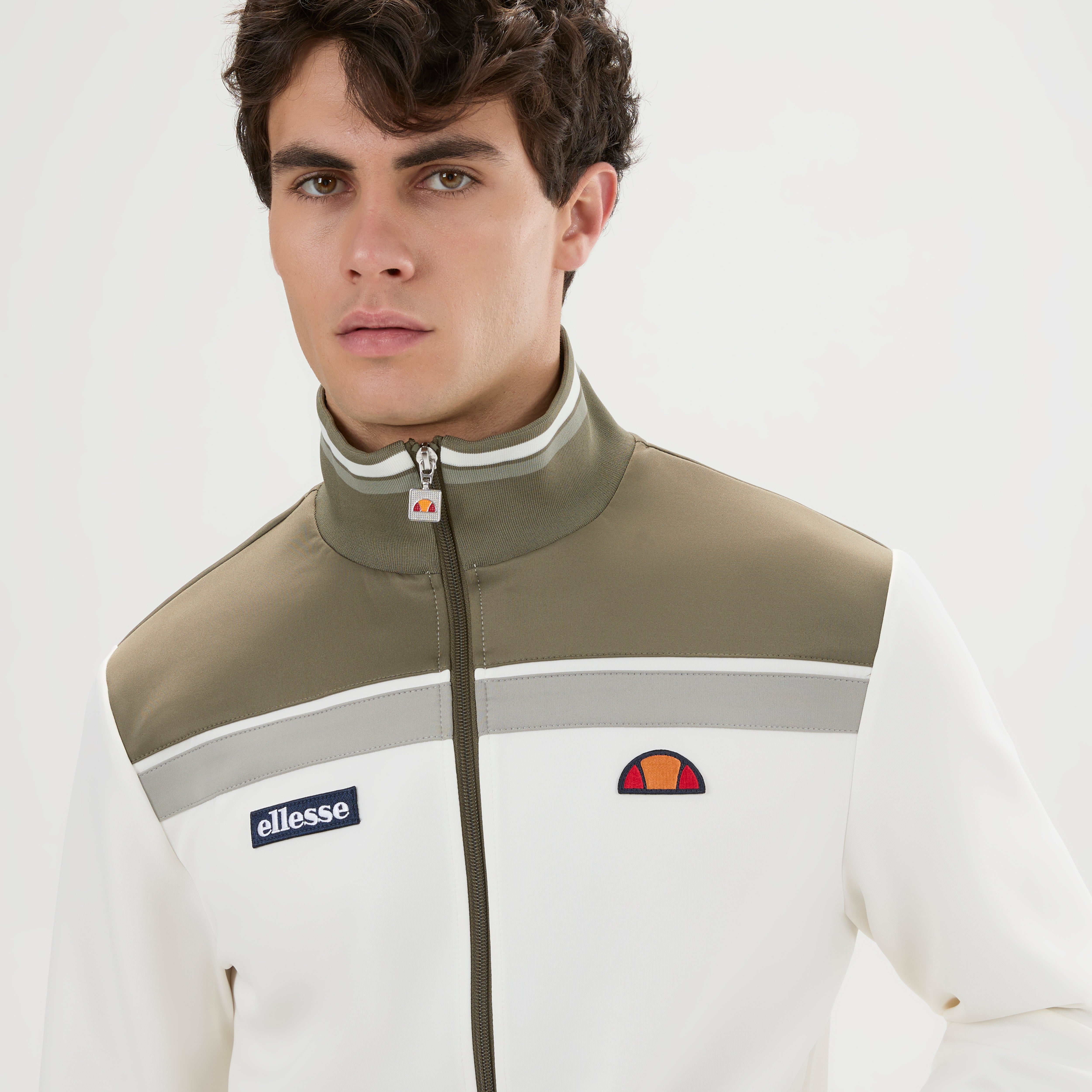 Ellesse Vignola Track Top Khaki/White