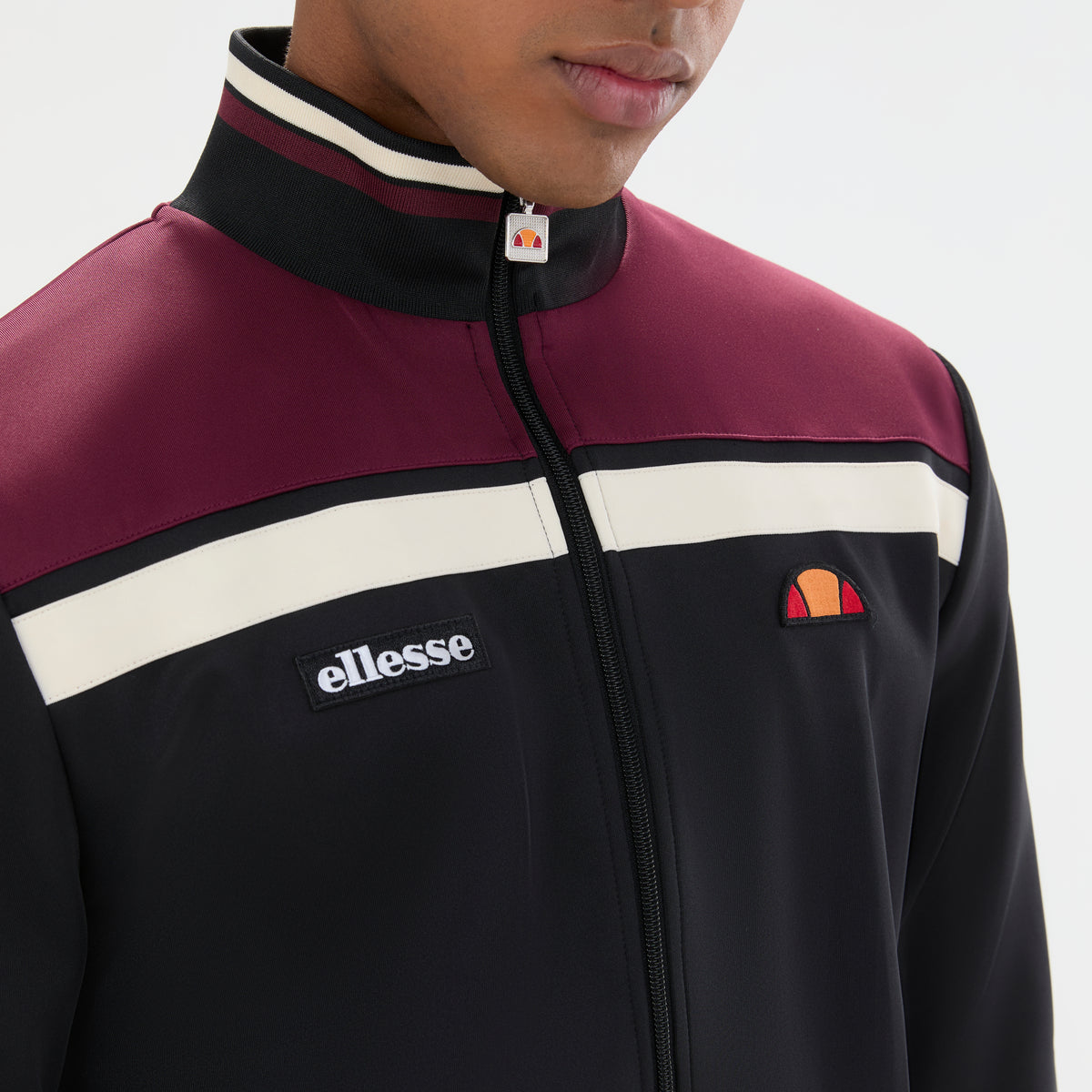 Ellesse Vignola Track Top Black/Burgundy