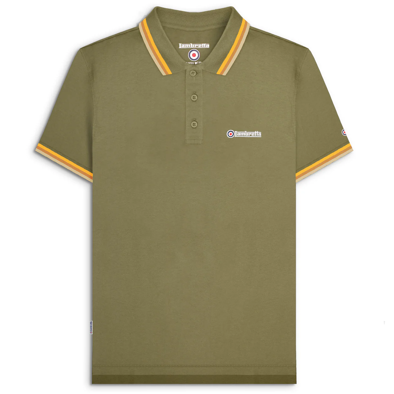 Lambretta Triple Tip Polo Shirt Khaki