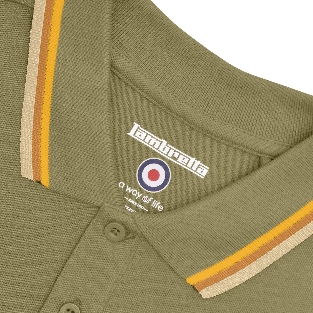 Lambretta Triple Tip Polo Shirt Khaki