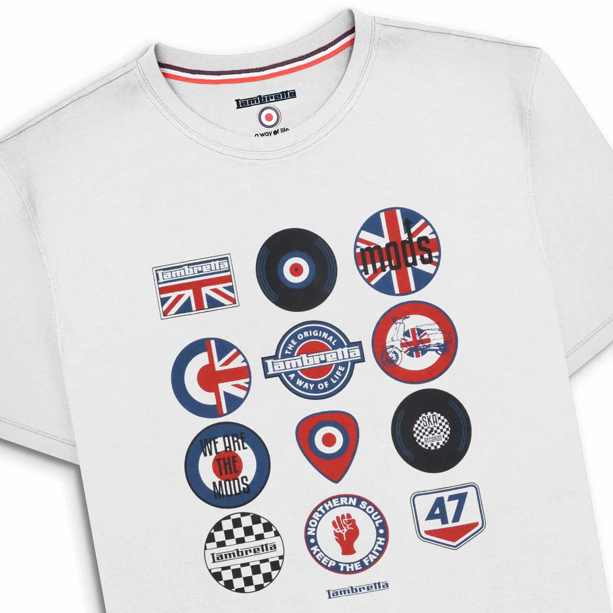 Lambretta Mod Badges T-Shirt White