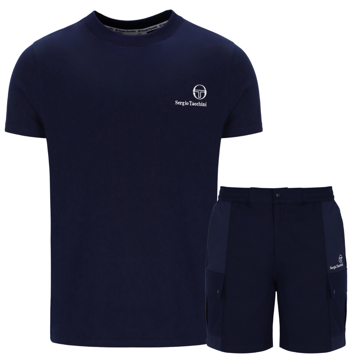 Sergio Tacchini Cargo T-Shirt & Shorts Set Navy