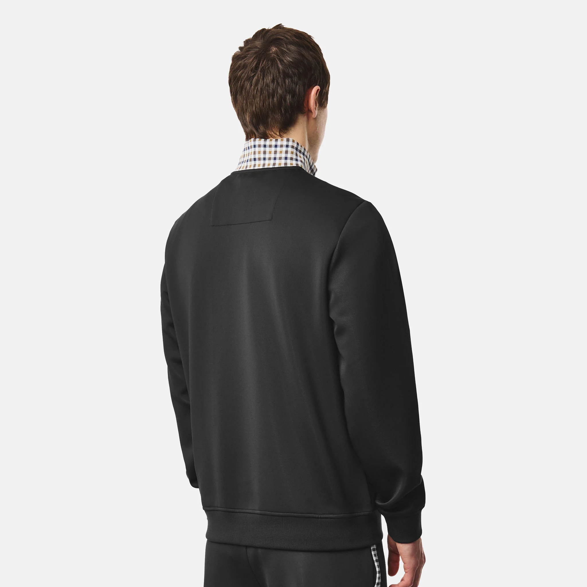 Weekend Offender Henson Check Zip Sweatshirt Black