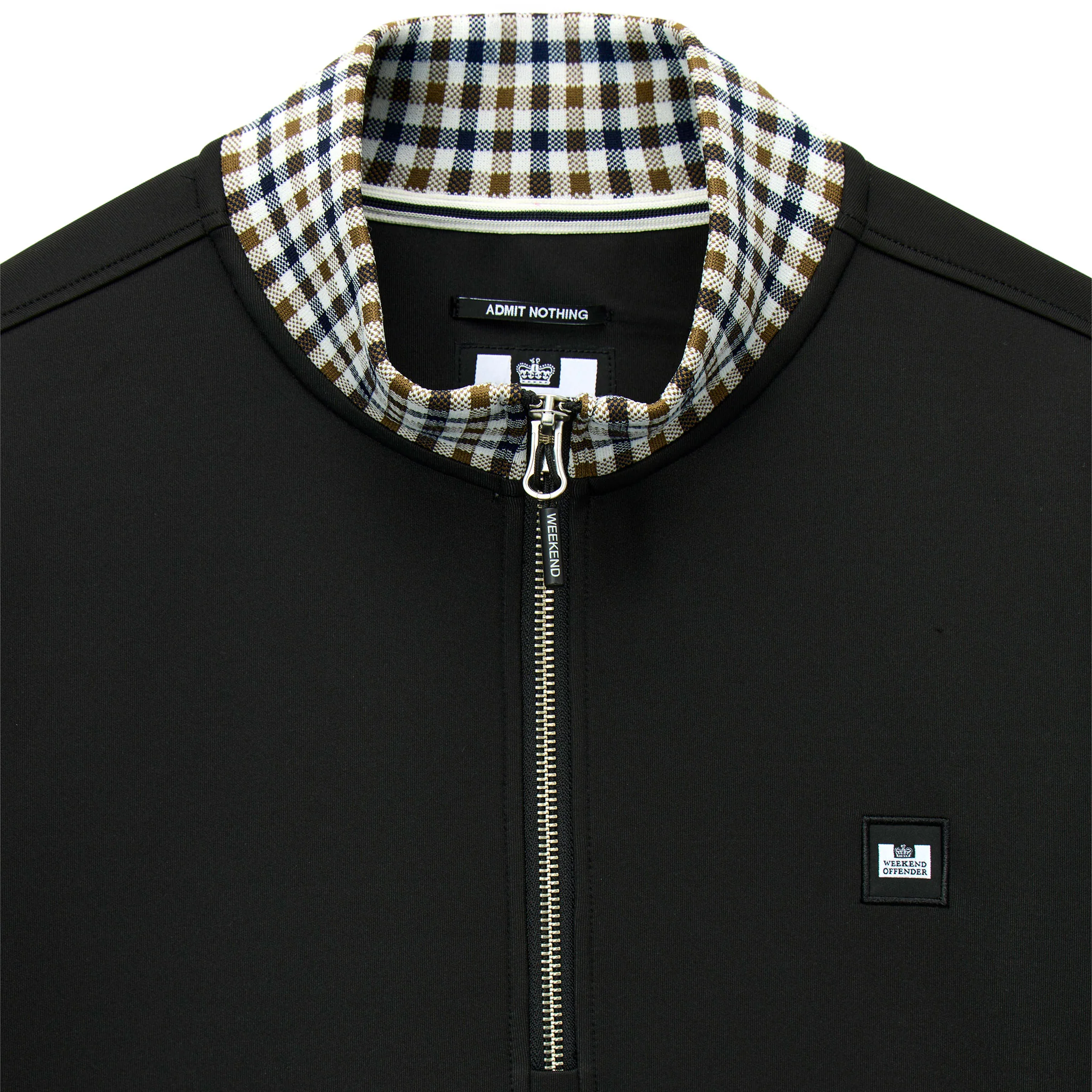Weekend Offender Henson Check Zip Sweatshirt Black