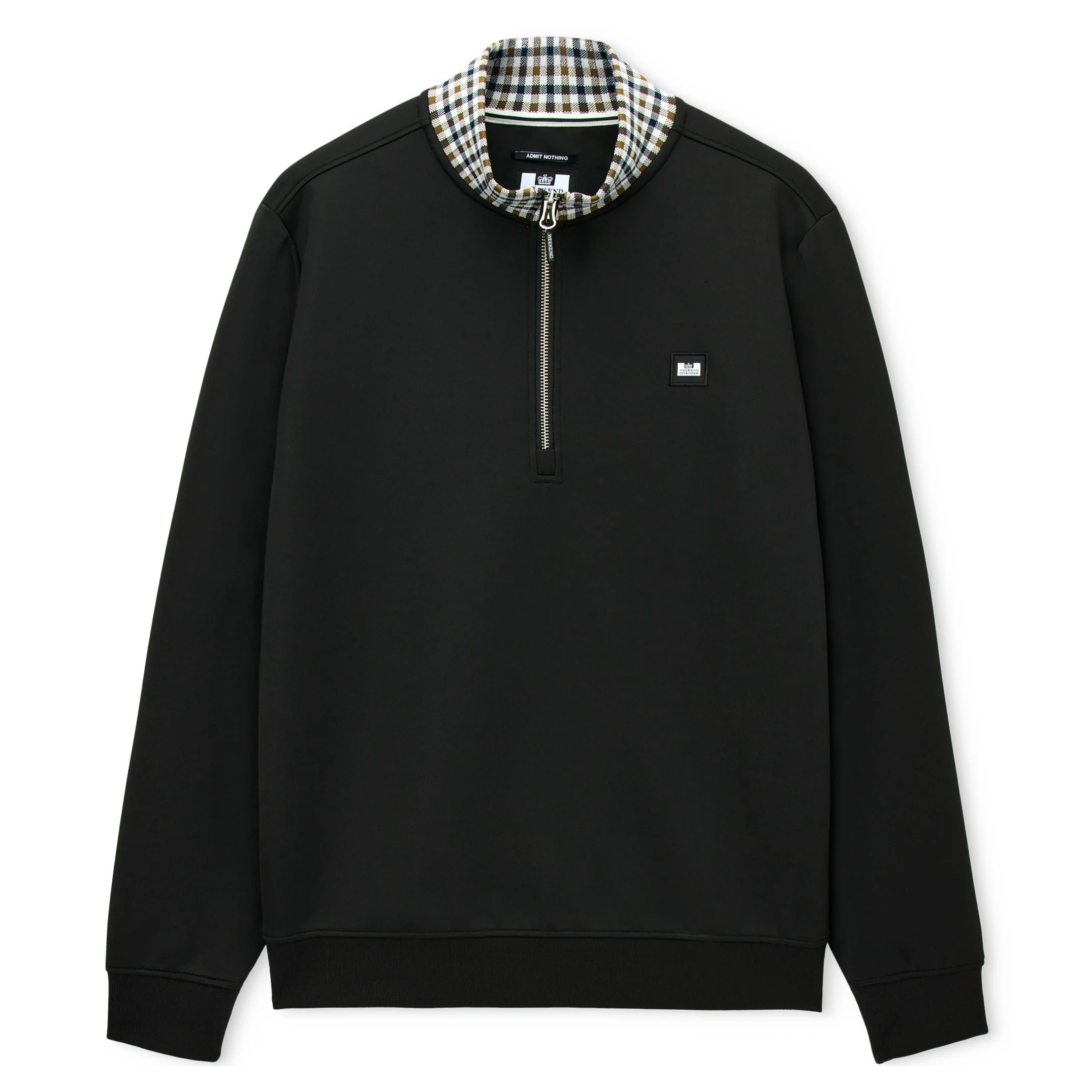 Weekend Offender Henson Check Zip Sweatshirt Black