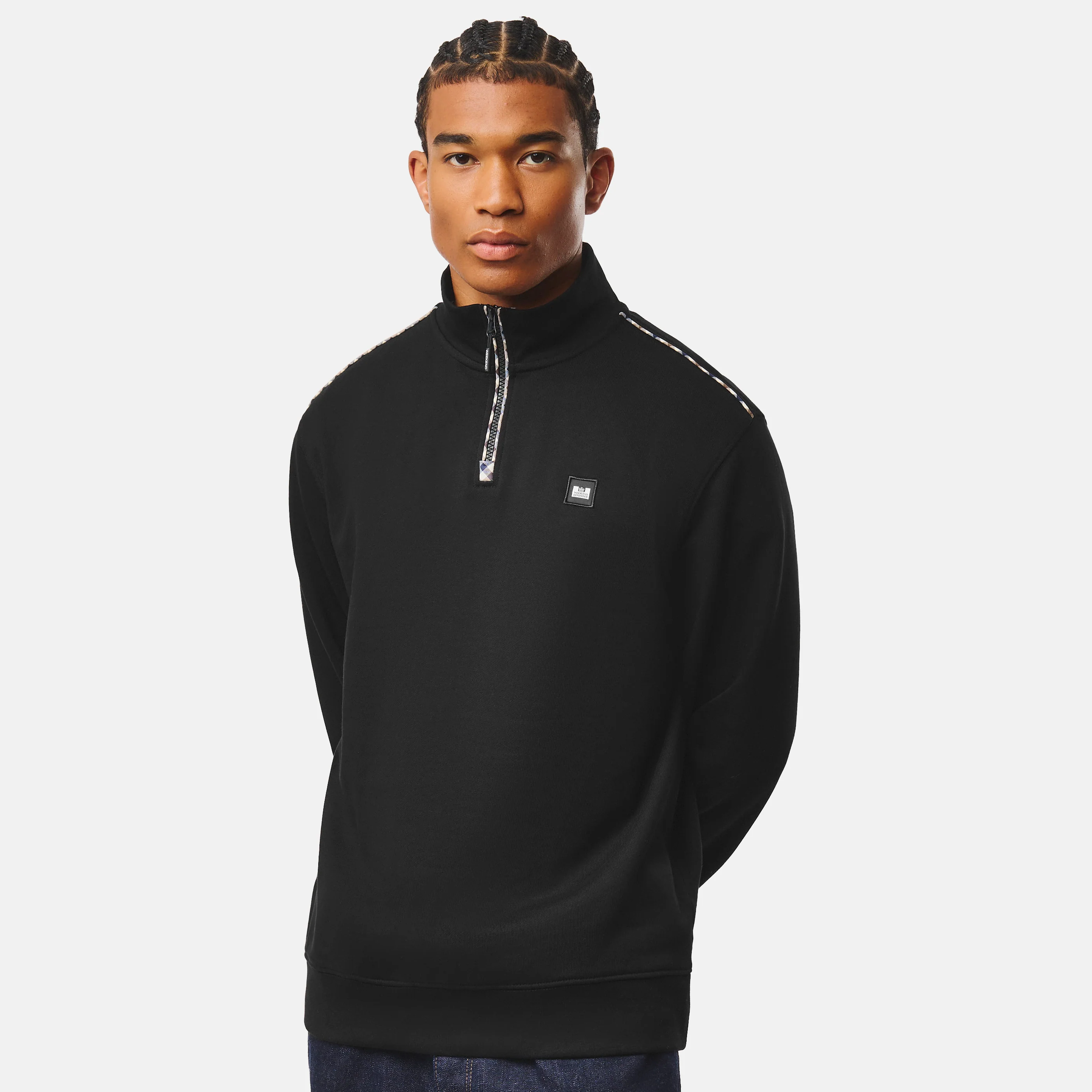 Weekend Offender Matisa Check Zip Sweatshirt Black