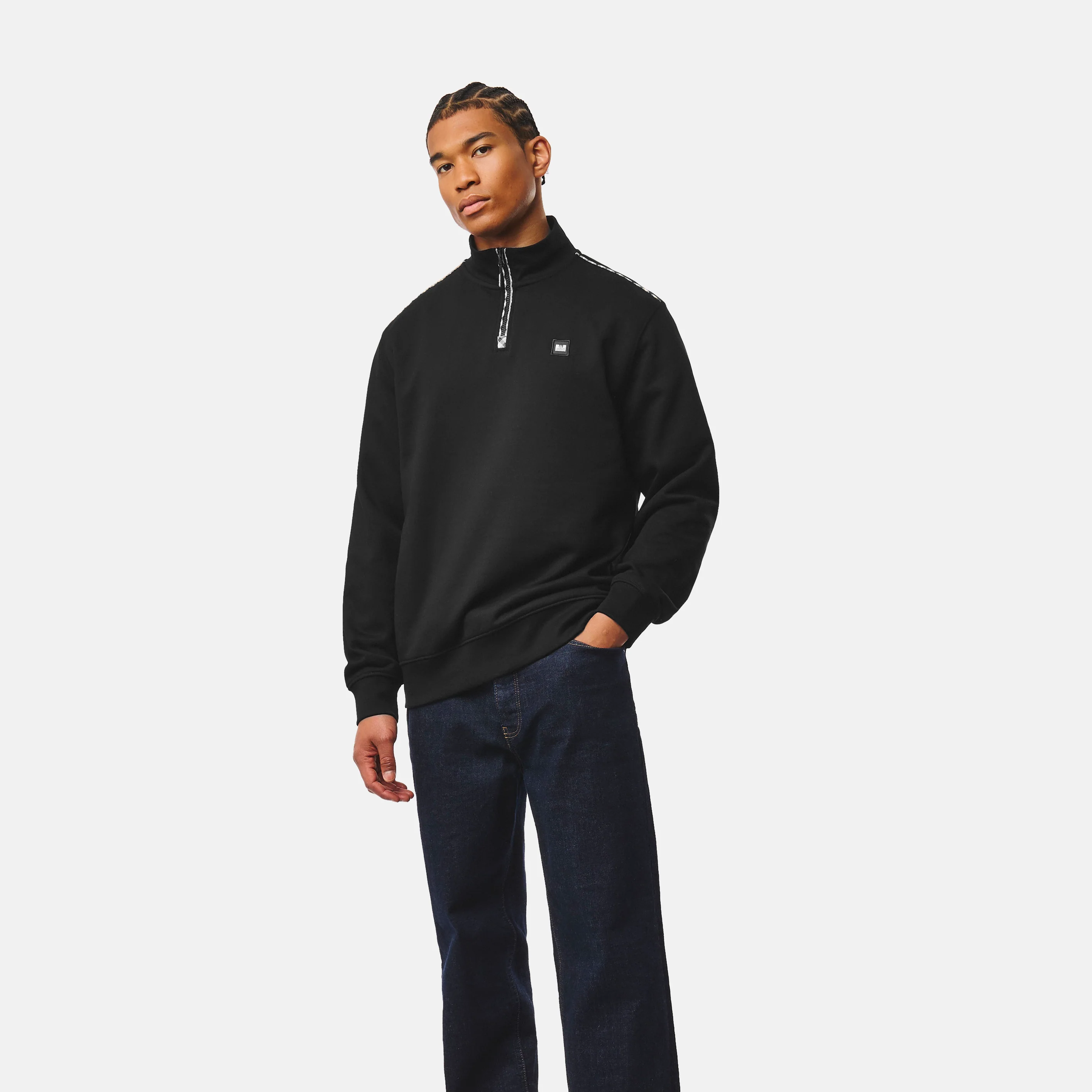 Weekend Offender Matisa Check Zip Sweatshirt Black