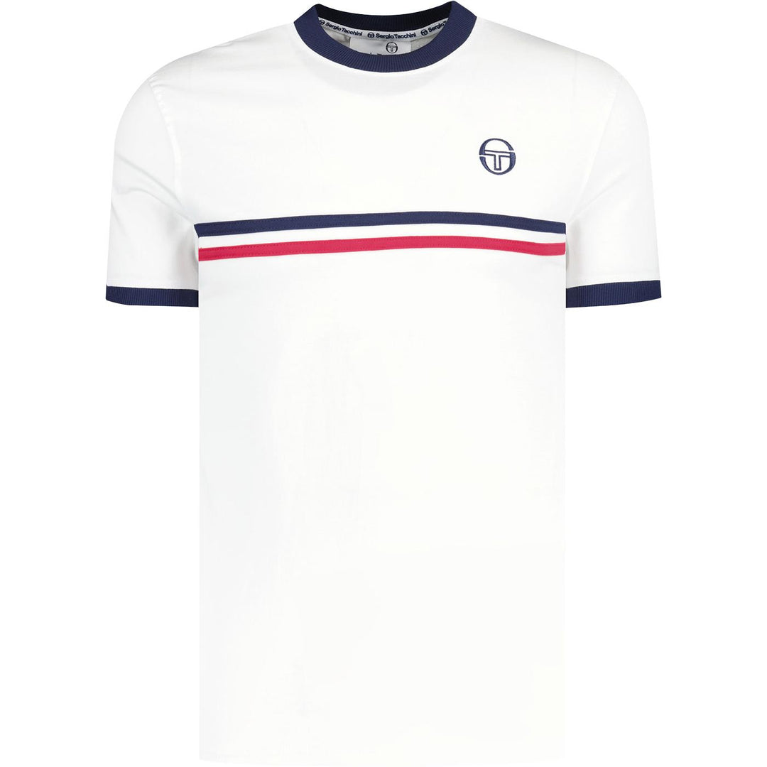 Sergio Tacchini Supermac T-Shirt White/Navy/Red