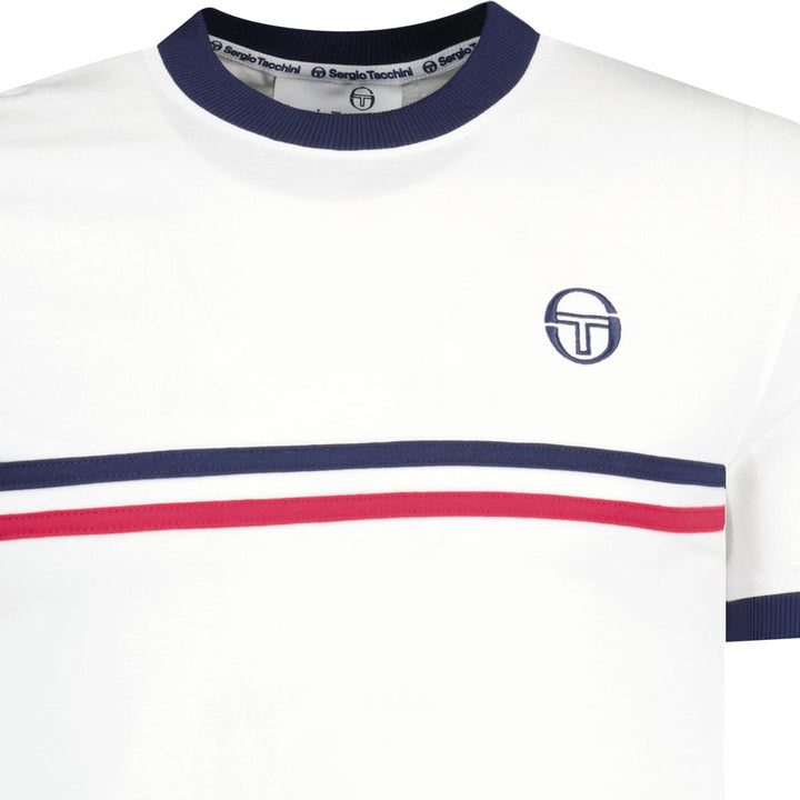 Sergio Tacchini Supermac T-Shirt White/Navy/Red