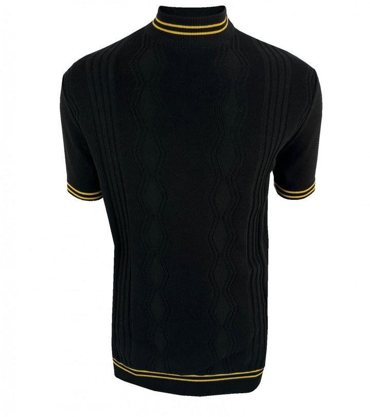 Ska & Soul Pointelle Knit Turtleneck Black