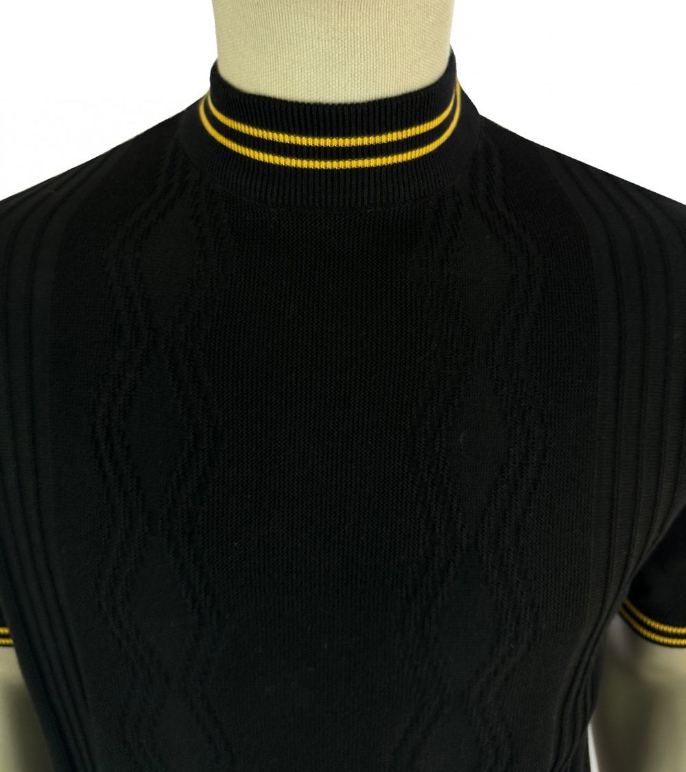 Ska & Soul Pointelle Knit Turtleneck Black