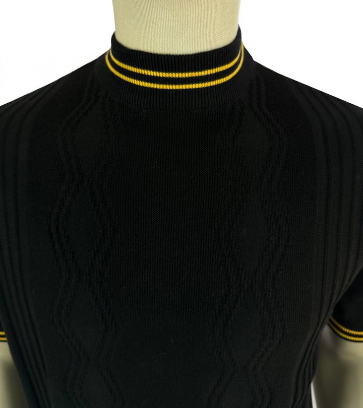 Ska & Soul Pointelle Knit Turtleneck Black