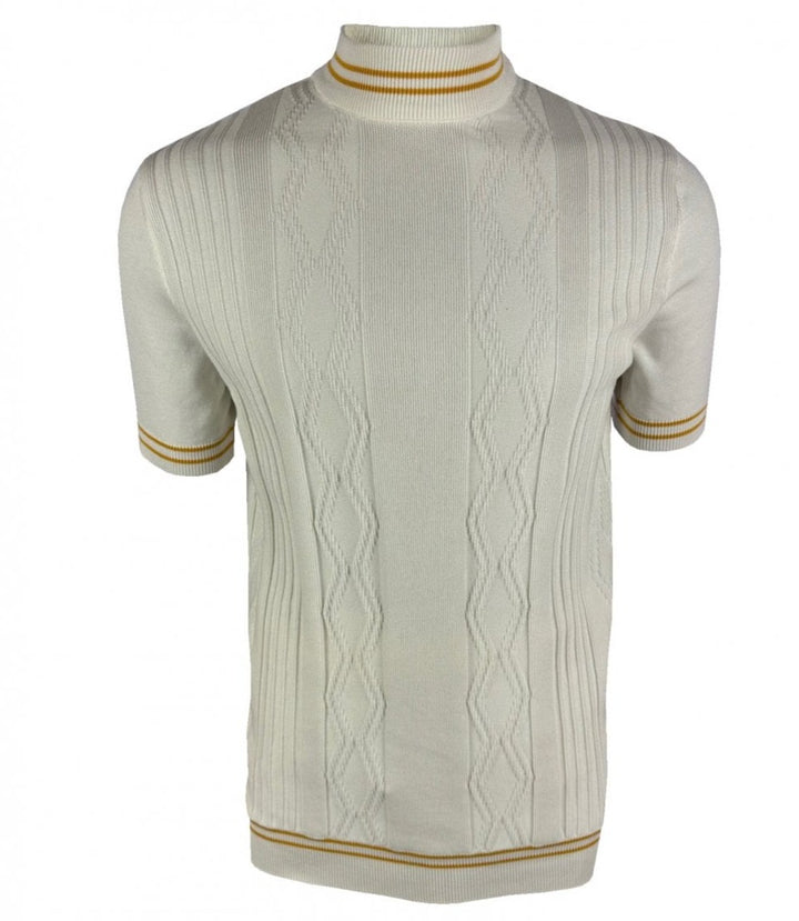 Ska & Soul Pointelle Knit Turtleneck Ecru