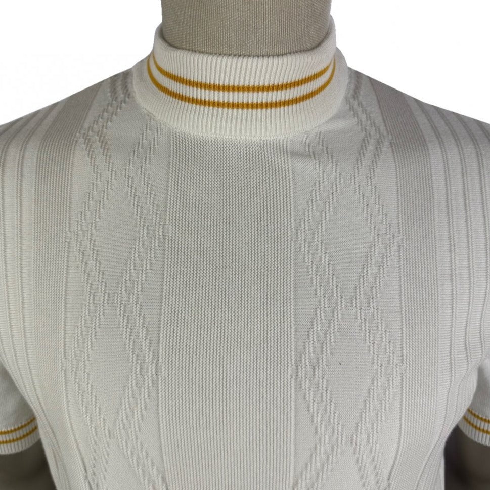 Ska & Soul Pointelle Knit Turtleneck Ecru