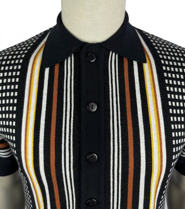 Ska & Soul Stripe Knit Cardi Black