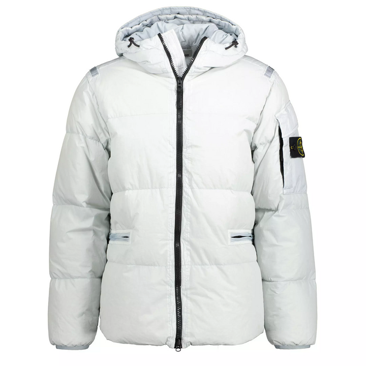 Stone Island Hooded Down Jacket Pearl Grey