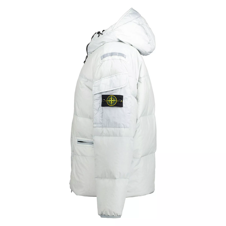 Stone Island Hooded Down Jacket Pearl Grey