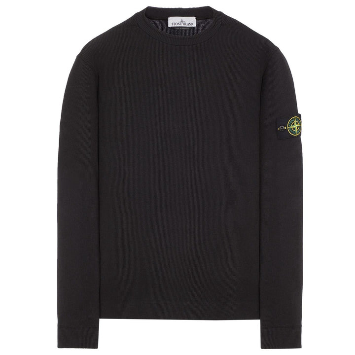 Stone Island Ribbed Crewneck Sweatshirt Black - Urban Menswear