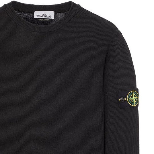 Stone Island Ribbed Crewneck Sweatshirt Black - Urban Menswear