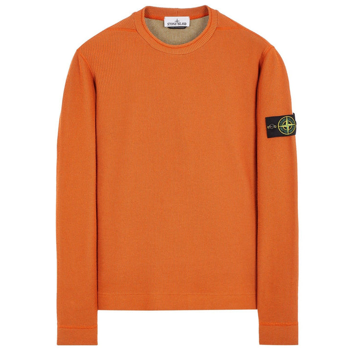 Stone Island Ribbed Crewneck Sweatshirt Sienna Brown - Urban Menswear