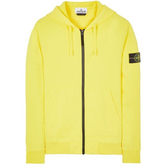 Stone Island Full Zip Hoodie Yellow - Urban Menswear