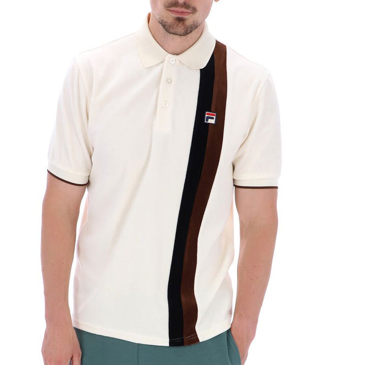 Fila Vintage Terra Velour Polo Shirt Cream