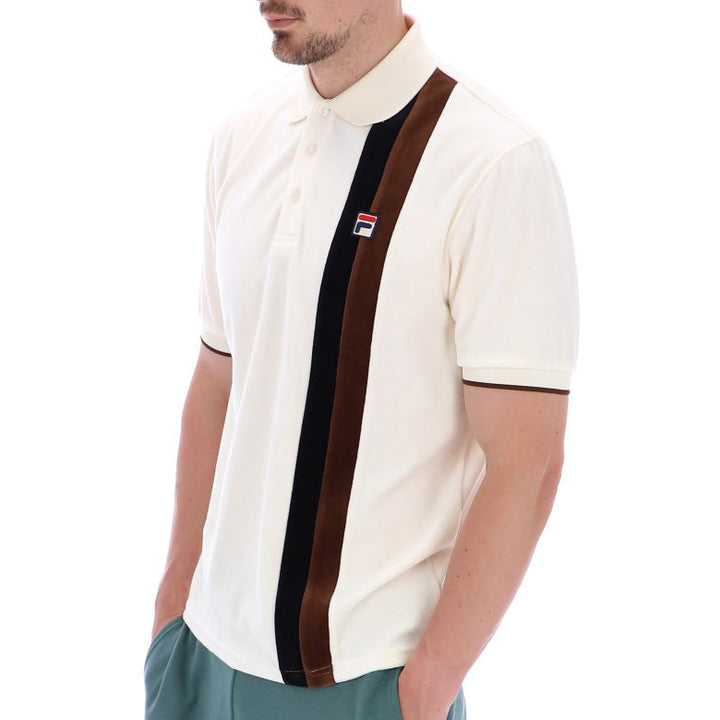 Fila Vintage Terra Velour Polo Shirt Cream