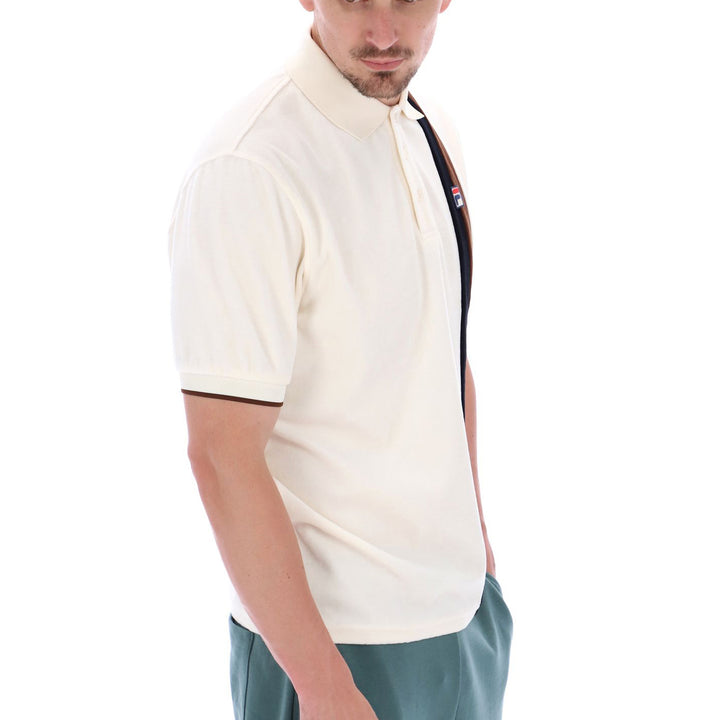 Fila Vintage Terra Velour Polo Shirt Cream