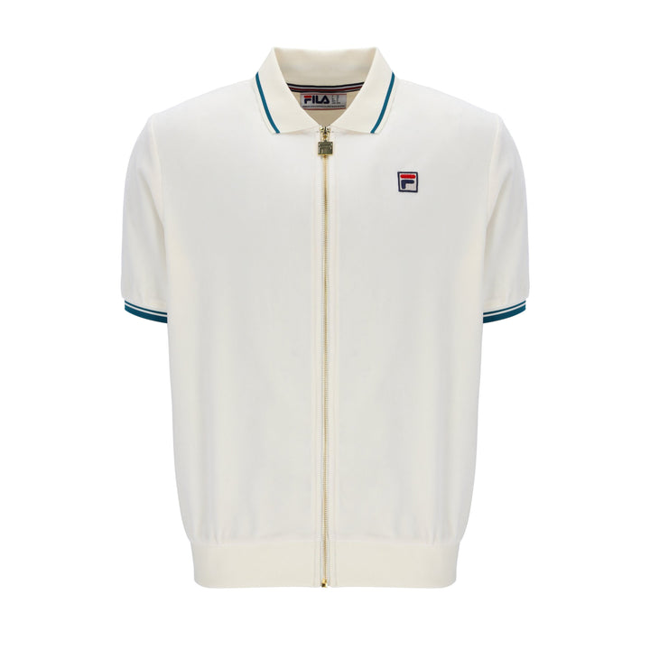 Fila Vintage Terry Zip Polo Shirt Cream