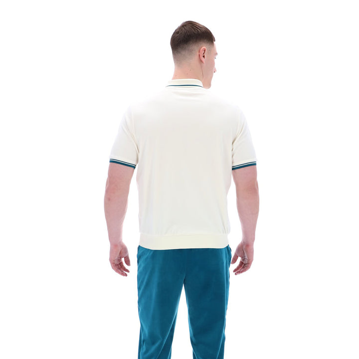 Fila Vintage Terry Zip Polo Shirt Cream